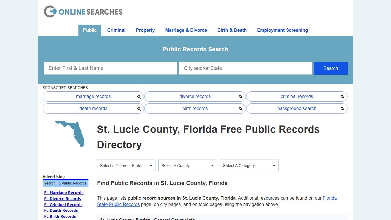 St. Lucie County, Florida Public Records Directory